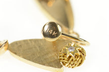 Load image into Gallery viewer, 14K Retro 1950&#39;s Diamond Knot Geometric Dangle Earrings Yellow Gold