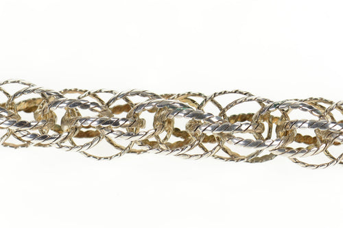 Sterling Silver 14.6mm Wide Twist Rope Statement Chain Bracelet 8.5
