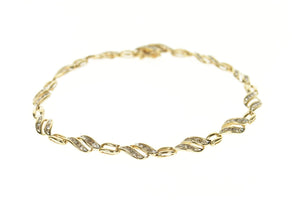 10K 1.44 Ctw Diamond Wavy Channel Tennis Bracelet 8.5" Yellow Gold