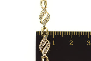 10K 1.44 Ctw Diamond Wavy Channel Tennis Bracelet 8.5" Yellow Gold