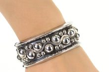 Load image into Gallery viewer, Sterling Silver Wavy Dot Pattern Ornate Statement Bangle Bracelet 7.75&quot;
