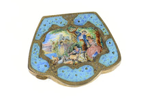 Load image into Gallery viewer, 800 Silver Ornate Painted Enamel Art Deco Mirror Compact