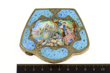 Load image into Gallery viewer, 800 Silver Ornate Painted Enamel Art Deco Mirror Compact