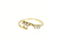 Load image into Gallery viewer, 14K Wavy Diamond Inset Wedding Band Ring Size 4 Yellow Gold