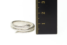 Load image into Gallery viewer, 24K Men? Designer Serpent Snake Statement Ring Size 8.75 White Gold