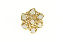 Load image into Gallery viewer, 14K Retro Marquise Natural Opal Cluster Cocktail Ring Size 5.25 Yellow Gold