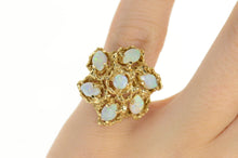 Load image into Gallery viewer, 14K Retro Marquise Natural Opal Cluster Cocktail Ring Size 5.25 Yellow Gold