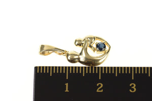 14K Sapphire Mother's Father's Day Child Parent Pendant Yellow Gold