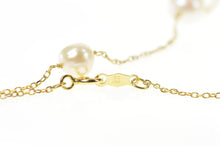 Load image into Gallery viewer, 14K 6.1mm Pearl Beaded Fancy Classic Chain Necklace 17.75&quot; Yellow Gold