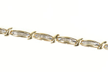 Load image into Gallery viewer, 10K Baguette Diamond Oval Link Tennis Bracelet 7&quot; Yellow Gold