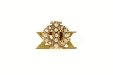 Load image into Gallery viewer, 14K Sigma Kappa Phi Seed Pearl Victorian Lapel Pin/Brooch Yellow Gold