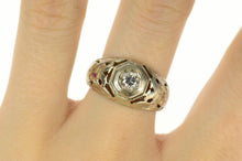 Load image into Gallery viewer, 18K 0.36 Ct Diamond Ornate Men&#39;s Masonic Ring Size 8.75 White Gold