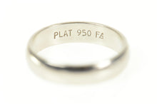 Load image into Gallery viewer, Platinum 3.9mm Rounded Classic Simple Wedding Band Ring Size 4.75