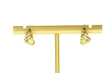 Load image into Gallery viewer, 14K Trillion Peridot Ornate Wavy Stud Earrings Yellow Gold