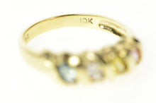 Load image into Gallery viewer, 10K Marquise CZ Pink Blue &amp; Yellow Topaz Band Ring Size 8 Yellow Gold