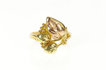 Load image into Gallery viewer, 10K Black Hills Leaf Two Tone Cluster Statement Ring Size 6 Yellow Gold
