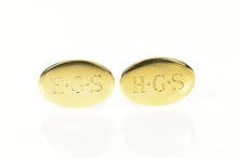 Load image into Gallery viewer, 18K Tiffany &amp; Co. Oval HGS Monogram Classic Cuff Links Yellow Gold