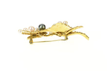 Load image into Gallery viewer, 14K 1960&#39;s Ornate Pearl Branch Floral Statement Pin/Brooch Yellow Gold