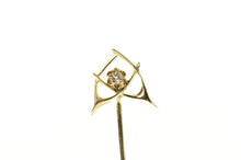 Load image into Gallery viewer, 14K Diamond Retro Wish Bone Lucky Symbol Stick Pin Yellow Gold