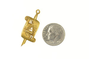 10K Kappa Delta Pi Fraternity Scroll Pin/Brooch Yellow Gold