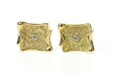 Load image into Gallery viewer, 14K 1960&#39;s Diamond Textured Scroll Curved Cuff Links Yellow Gold