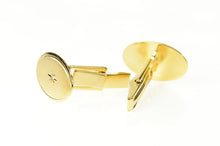 Load image into Gallery viewer, 14K 1960&#39;s Diamond Star Inset Oval Classic Cuff Links Yellow Gold