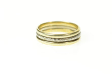 Load image into Gallery viewer, 14K Two Tone Art Deco Classic Wedding Band Ring Size 5 Yellow Gold