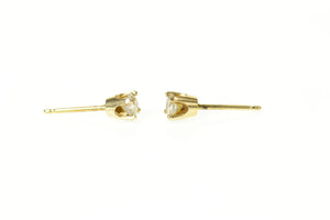 14K 0.30 Ctw Diamond Solitaire Classic Stud Earrings Yellow Gold