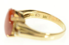 Load image into Gallery viewer, 14K Ornate Oval Red Jade Diamond Victorian Ring Size 10 Yellow Gold