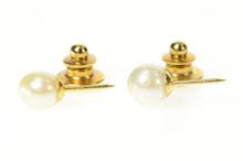 Load image into Gallery viewer, 14K 8.0mm Fancy Classic Pearl Set (2x) Lapel Pin/Brooch Yellow Gold