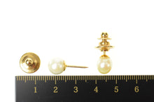 Load image into Gallery viewer, 14K 8.0mm Fancy Classic Pearl Set (2x) Lapel Pin/Brooch Yellow Gold