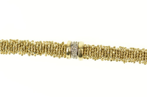 14K 5.3mm Michael Dawkins Beaded Diamond Chain Bracelet 7