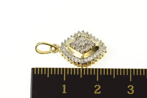 10K Classic Squared Diamond Cluster Halo Yellow Gold
