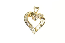 Load image into Gallery viewer, 10K Love Word Diamond Heart Love Symbol Pendant Yellow Gold