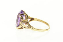 Load image into Gallery viewer, 10K Oval Amethyst Solitaire Retro Cocktail Ring Size 7 Yellow Gold