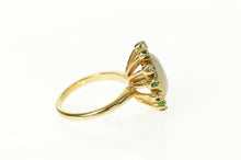 Load image into Gallery viewer, 14K Victorian Natural Opal Diamond Emerald Halo Ring Size 6 Yellow Gold