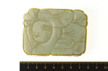 Load image into Gallery viewer, 14K Ornate Carved Chinese Jade Belt Bucklet Yellow Gold