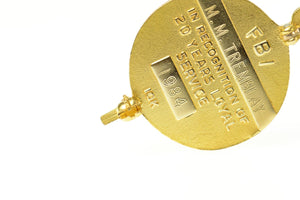 10K FBI 20 Years Service Fidelity Bravery Integrity Pendant/Pin Yellow Gold
