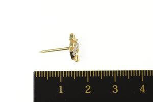 14K Ornate Textured Nugget Diamond Inset Lapel Pin/Brooch Yellow Gold