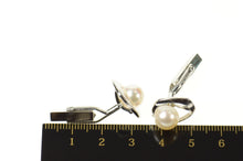 Load image into Gallery viewer, 14K 8.3mm Retro 1960&#39;s Pearl Fancy Geometric Cuff Links White Gold