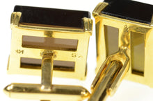 Load image into Gallery viewer, 14K 1960&#39;s Square Retro Smoky Quartz Cube Cuff Links Yellow Gold