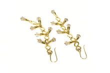 Load image into Gallery viewer, 18K Ornate Smoky Quartz Fringe Dangle Hook Earrings Yellow Gold