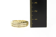 Load image into Gallery viewer, 10K Tiered Diamond Channel Heart Pattern Band Ring Size 7 Yellow Gold
