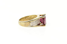 Load image into Gallery viewer, 10K Oval Purple Tourmaline Diamond Statement Ring Size 6 Yellow Gold
