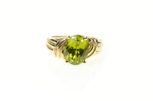 Load image into Gallery viewer, 10K Oval Classic Peridot Solitaire Statement Ring Size 5.25 Yellow Gold