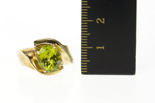 Load image into Gallery viewer, 10K Oval Peridot Classic Simple Bypass Statement Ring Size 6.75 Yellow Gold