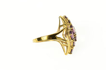 Load image into Gallery viewer, 10K Oval Purple Tourmaline Bypass Cluster Ring Size 6 Yellow Gold