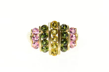 Load image into Gallery viewer, 10K Graduated Yellow &amp; Pink Topaz Tourmaline Ring Size 8 Yellow Gold