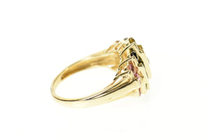10K Graduated Yellow & Pink Topaz Tourmaline Ring Size 8 Yellow Gold