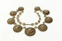 Load image into Gallery viewer, Sterling Silver Etruscan Ornate Filigree Circle Statement Necklace 18&quot;